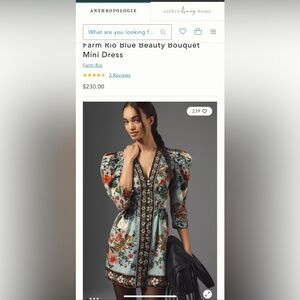 Farm Rio beauty bouquet blue mini dress!